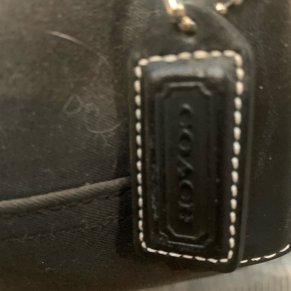 Vintage coach duffel, large, black with silver accents. - Picture 3 of 9